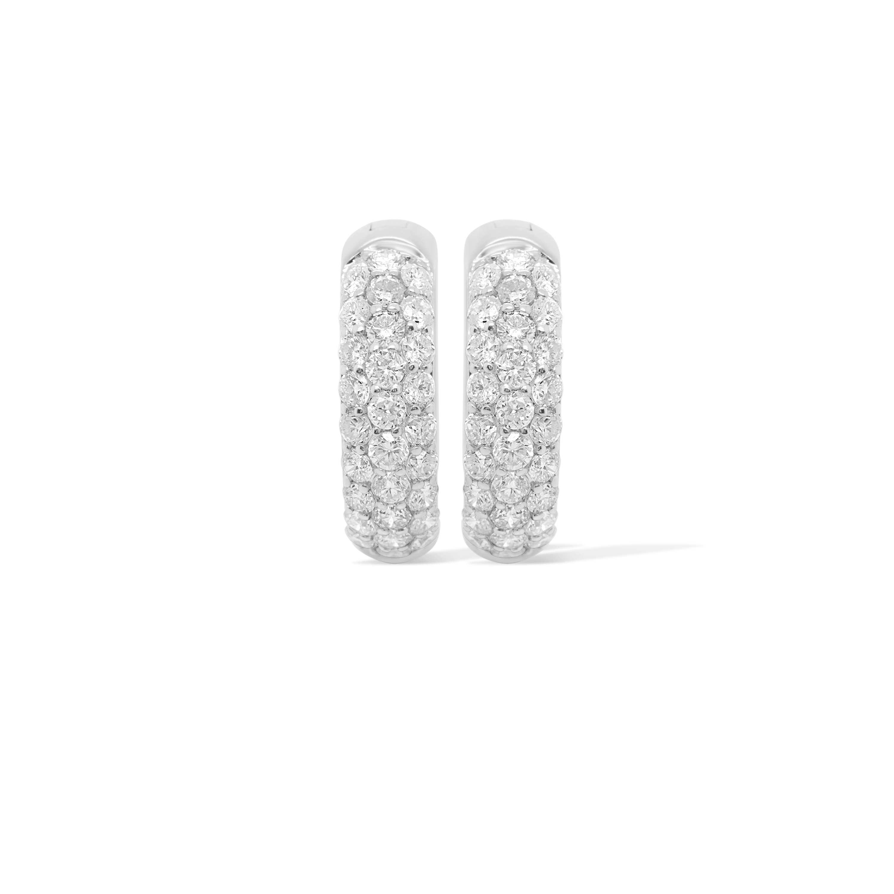 Diamond Hoop Earrings 0.95 ct. 14K White Gold - Zena Jewellers